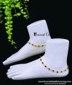 Latest Gold Plated Black Stone Anklet Design Online
