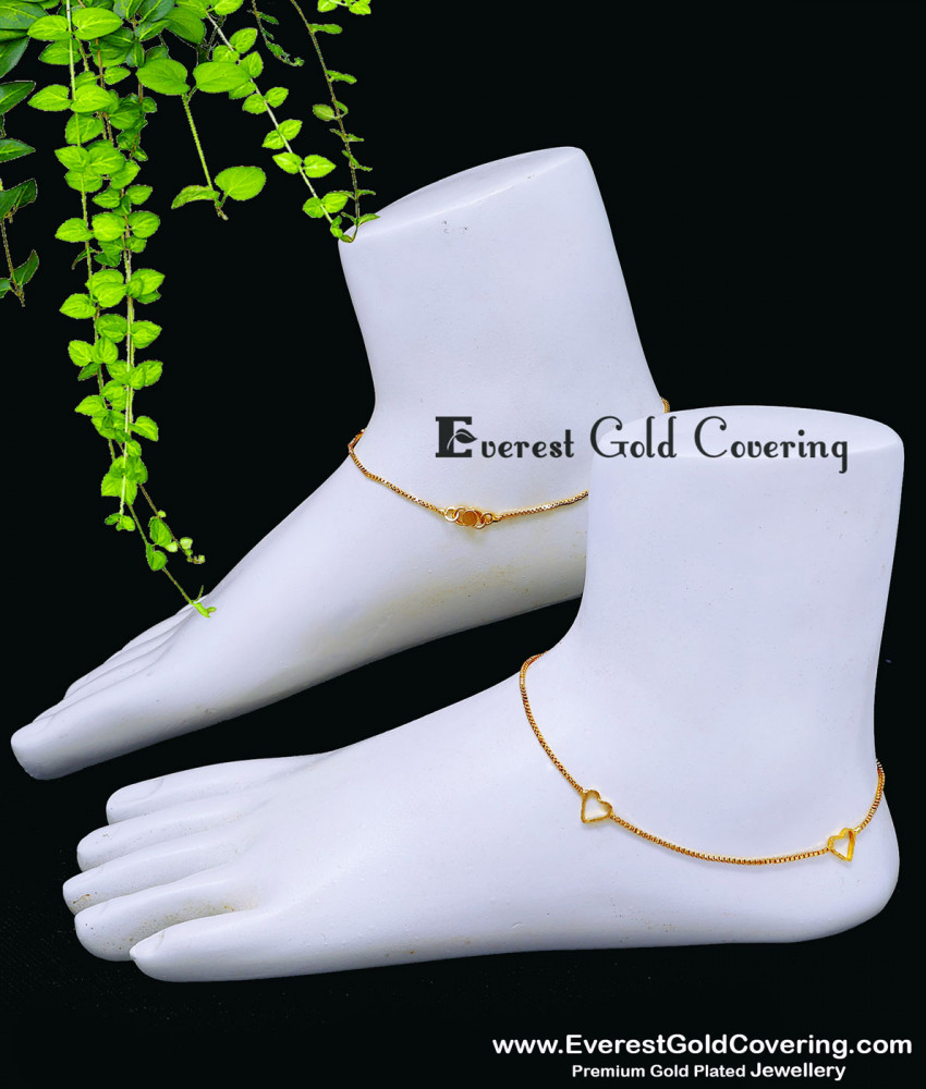 1 gram gold anklets for women