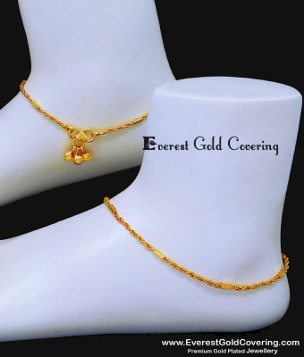 ANK175 - 10 Inch Buy Simple Daily Wear Anklet Padasaram Gold Models