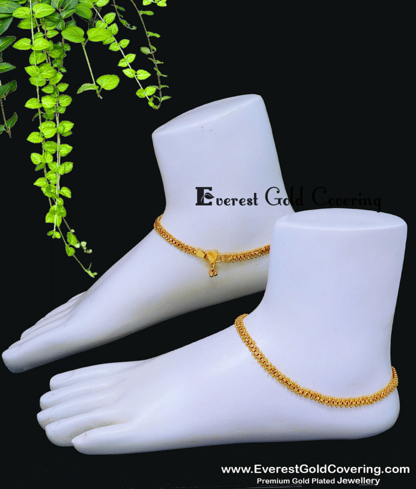 one gram gold anklets for women