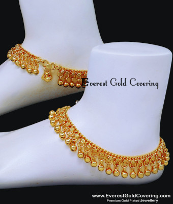 ANK184 - 11 Inch Gold Look Traditional Heavy Marriage Bridal Anklet Design