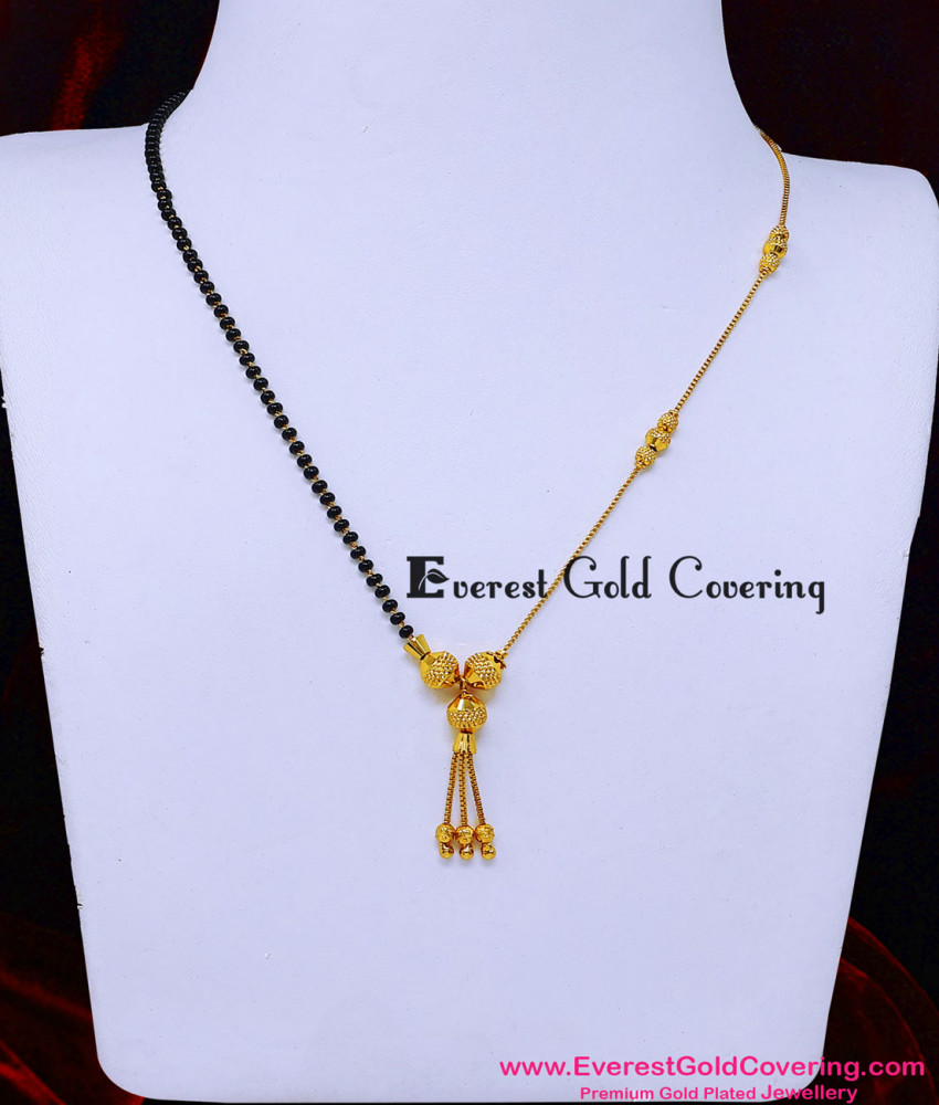 half gold chain half mangalsutra