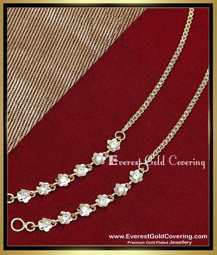 yellow gold ear chain for heavy earrings