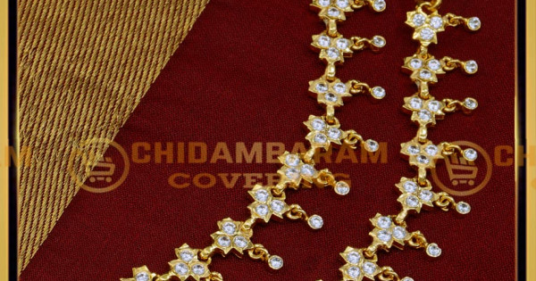 Whitestone Ear Chain Buy Gold Plated Impon white stone Ear Chain Online Shopping