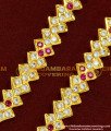 MAT81 - Elegant Gold Design Impon Ad Stone Short Matilu Design Side Ear Chain for Wedding