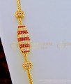 MCHN284 -LG-30 Inches New Model White and Ruby Stone High Quality Side Pendant Thali Chain with Mugappu Designs Online