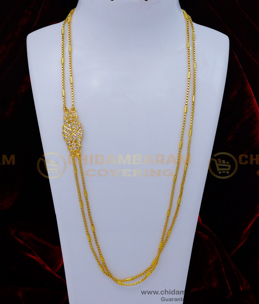 new model mugappu thali chain, thali chain designs, thali chain model, Mugappu thali chain designs, impon mugappu chain