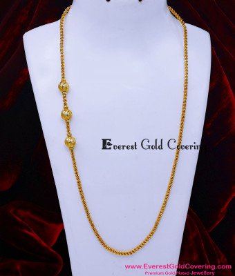 MCHN649 - Traditional Plain Mugappu Gold Murukku Thali Chain Design
