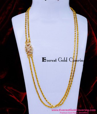 MCHN658 - Pure Impon Jewellery Double Line Mugappu Chain Design