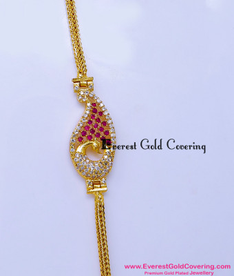 MCHN667 - Beautiful Peacock Design Latest Mugappu Chain Design