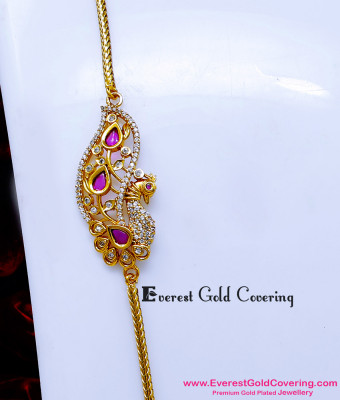 MCHN680 - Trendy Peacock Antique Mugappu Thali Chain Designs