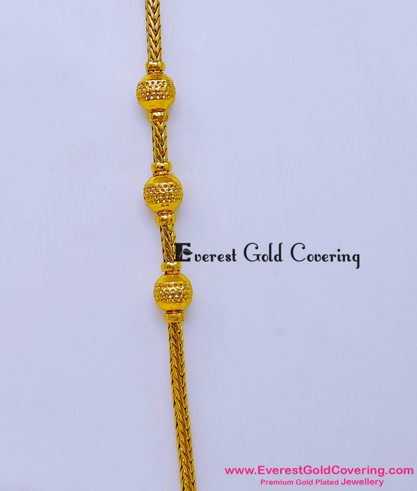 lightweight gold mugappu chain designs