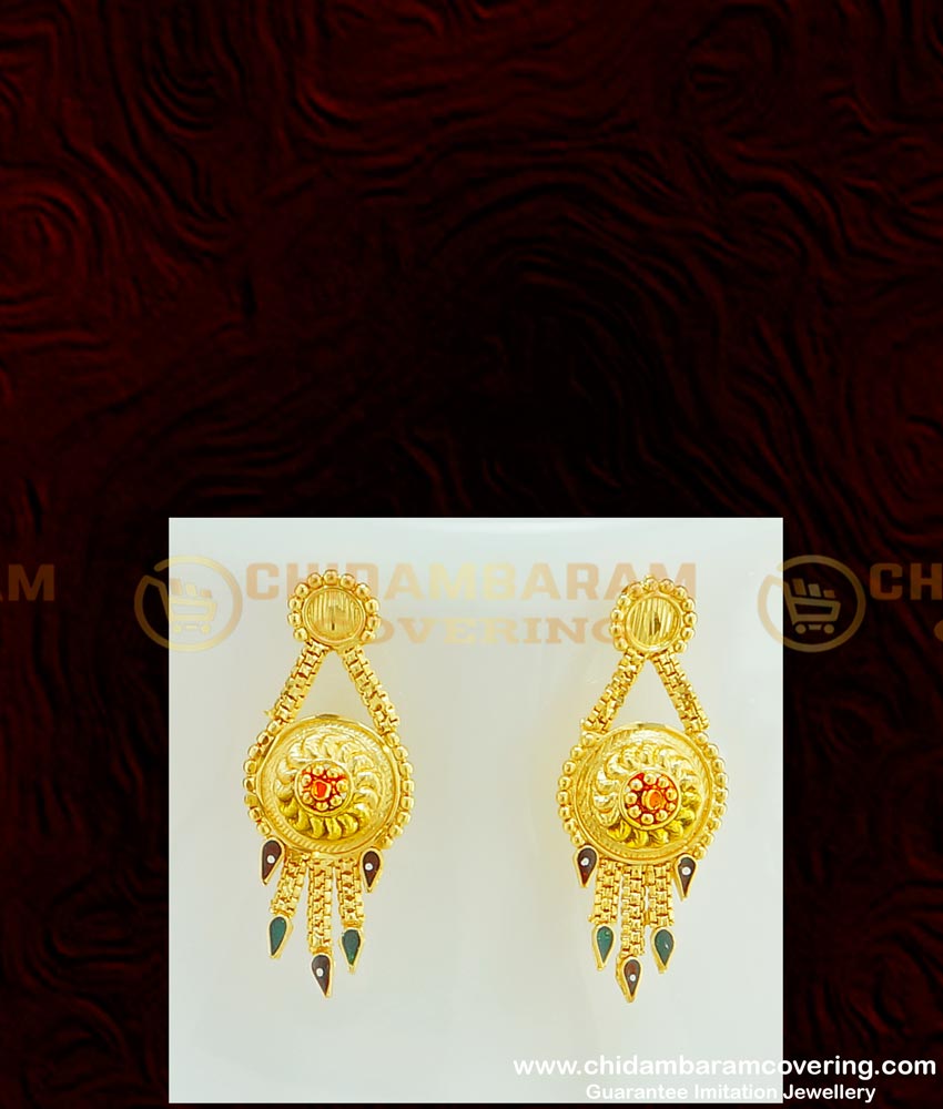 NLC381 - Best Indian Jewellery Stunning Gold Enamel Necklace Design with Earring Online