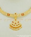 NLC406 - Wedding Impon Full Stone Gold Attigai Design South Indian Naan Patti Necklace Collection 