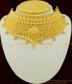 NLC519 - Latest Marriage Gold Choker Necklace Design Gold Plated Choker Necklace Online 