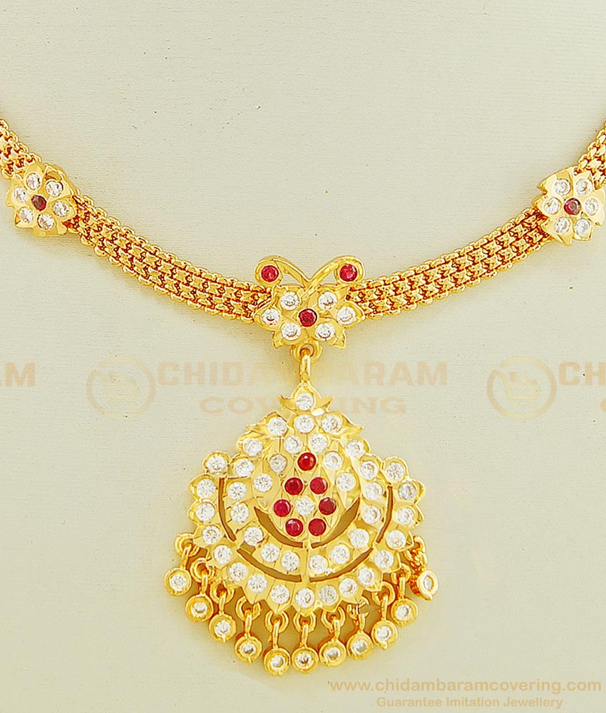 NLC603 - New Model Impon Attigai Necklace Designs Gold Plated Jewellery Online
