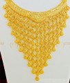 NLC607 - Dubai Gold Jewellery Real Gold Design Grand Look Full Covered Broad Necklace with Earring for Wedding