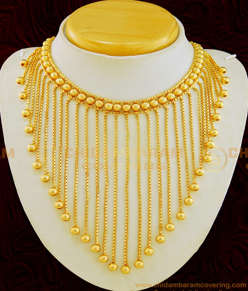 NLC644 - Arabic Style Gold Necklace Designs Gold Plated Hanging Chain Arabic Gold Choker Necklace Dubai Jewelry Online