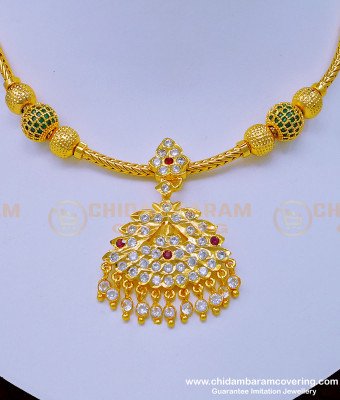 NLC961 - New Arrival Impon Emerald Stone Balls with Impon Dollar Attigai Buy Online