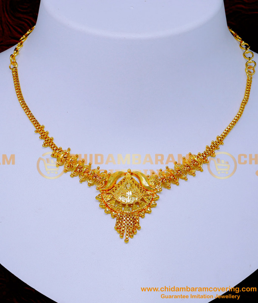 Gold plated necklace, gold plated necklace with price, gold plated necklace for wedding, gold necklace designs, gold necklace designs with price, yellow gold necklace designs, 1 gram gold necklace, 1 gram gold necklace design online shopping, gold covering necklace