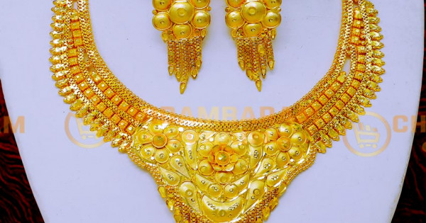 Buy 2 Gram Gold Plated Gold Necklace Design for Wedding