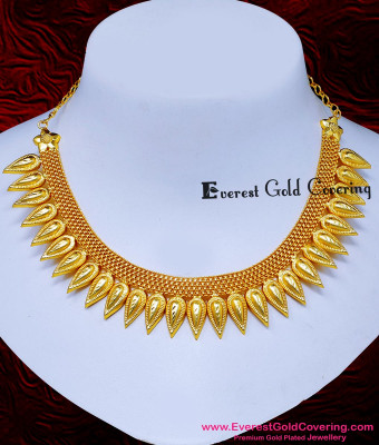 NLC1806 - Beautiful Forming Gold Leaf Design Kerala Necklace Online