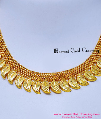 NLC1807 - Trendy Forming Gold Leaf Model Kerala Jewellery Online