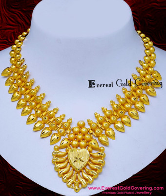 NLC1811 - Kerala Bridal Jewellery Gold Forming Necklace for Wedding