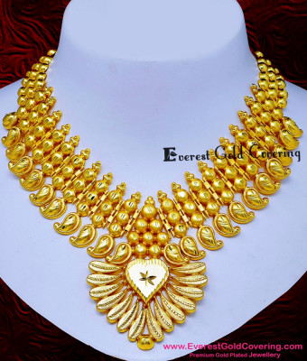 NLC1815 - Forming Gold Mango Necklace Kerala Wedding Jewellery
