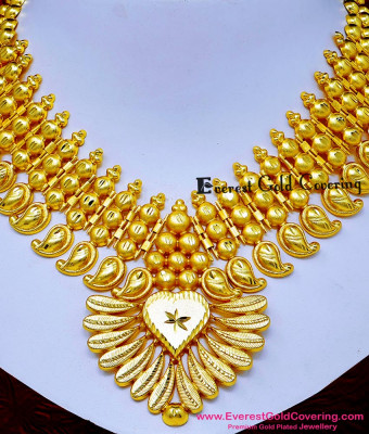 NLC1815 - Forming Gold Mango Necklace Kerala Wedding Jewellery