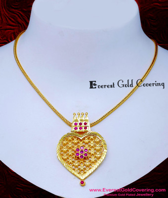 NLC1819 - Real Gold Look Forming Gold Simple Pendant Chain Necklace
