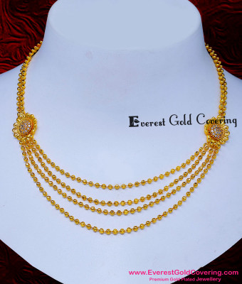 NLC1822 - Attractive Light Weight Wedding 3 Layer Necklace Design