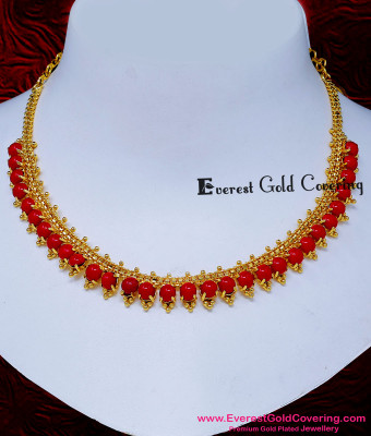 NLC1826 - 2 Gram Gold Forming Traditional Coral Necklace Designs