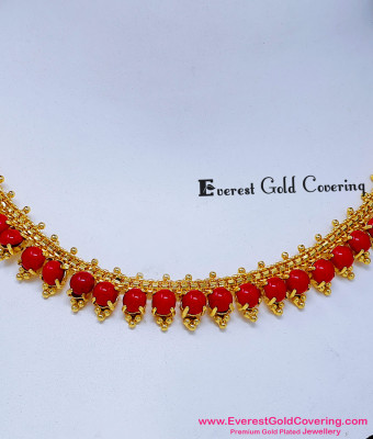 NLC1826 - 2 Gram Gold Forming Traditional Coral Necklace Designs