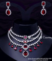 Maroon diamond necklace set