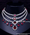 Maroon diamond necklace set