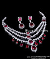 Maroon diamond necklace set