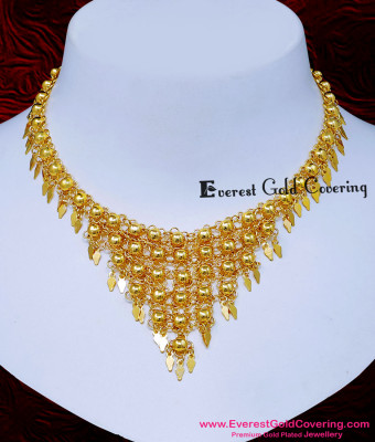 NLC1837 - Kerala Jewellery Real Gold Design Elakkathali Necklace Online