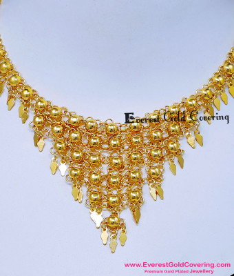 NLC1837 - Kerala Jewellery Real Gold Design Elakkathali Necklace Online