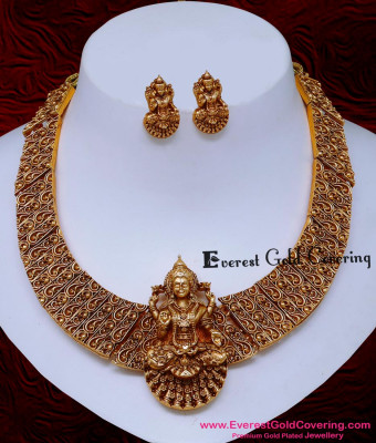 NLC1840 - Antique Temple Necklace South Indian Jewellery Set