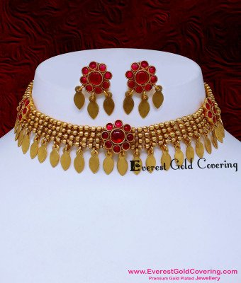 NLC1844 - Premium Antique Elakkathali Necklace with Earrings Online