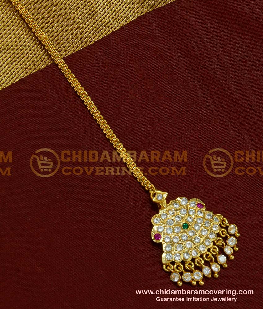 NCT112 - Traditional Impon Stone Peacock Nethi Chutti Gold Design Maang Tikka for Wedding