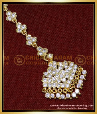 NCT299 - Gold Design White Stone Nethi Chutti Design Impon Jewellery 