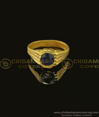 RNG115 - Original Impon Natural Colour Daily Wear Dark Blue Stone Ring for Men