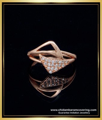 RNG185 - Buy Modern White Stone Wedding Rose Gold Ring Design for Women 