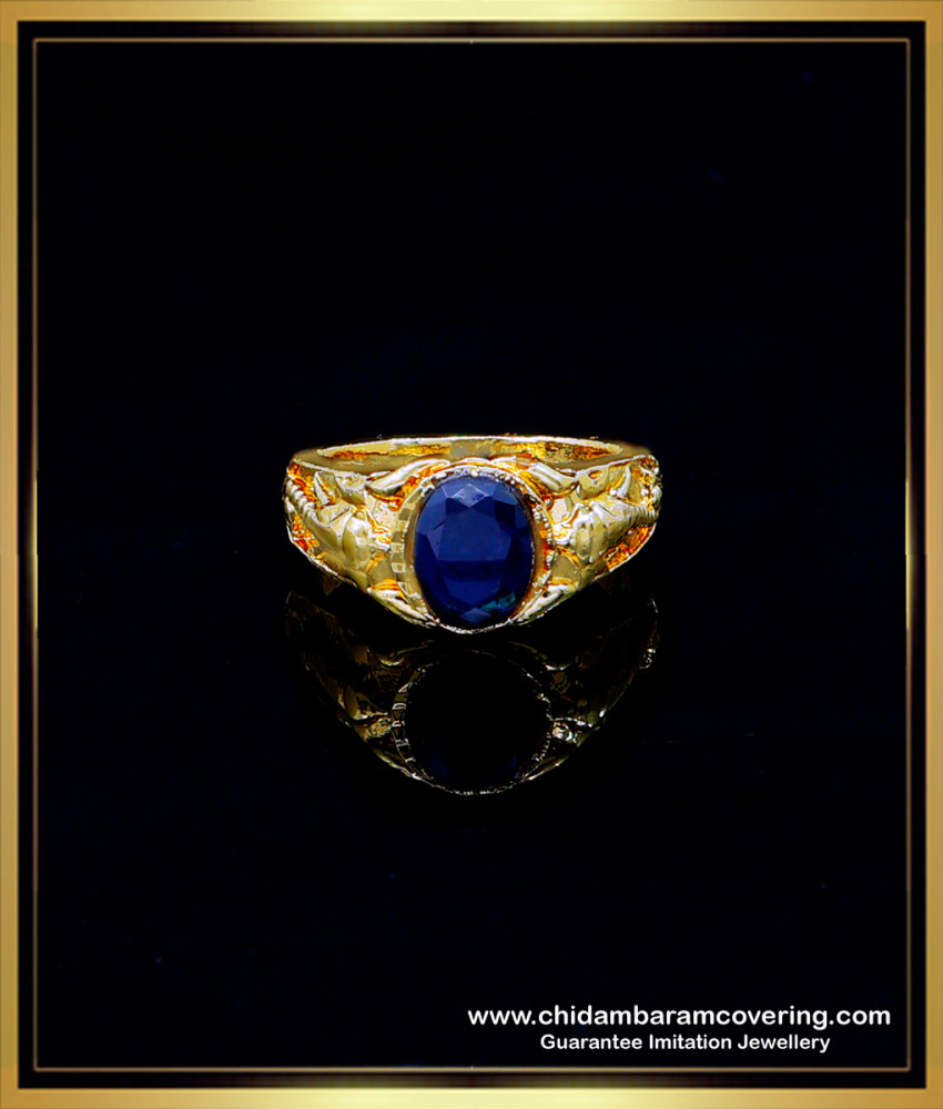 Beautiful Blue Stone Original Impon Finger Ring for Men
