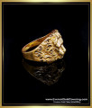 gold plated lion head ring