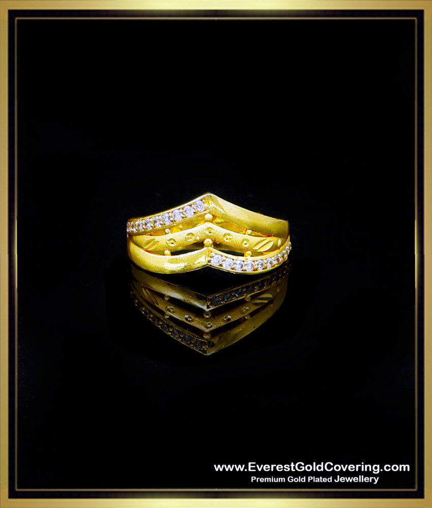 yellow gold finger ring for female