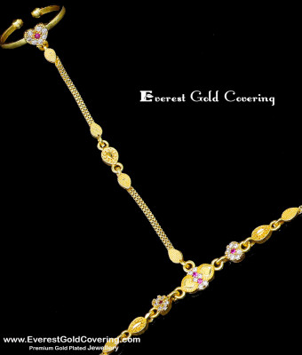 RNG568 - Forming Gold Single Ring with Attached Bracelet Online