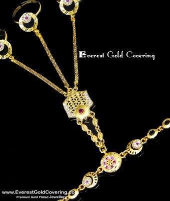 RNG572 - Bridal Jewellery Adjustable Bracelet Attached To 3-Ring Set